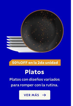 50%OFF en la 2da unidad Platos